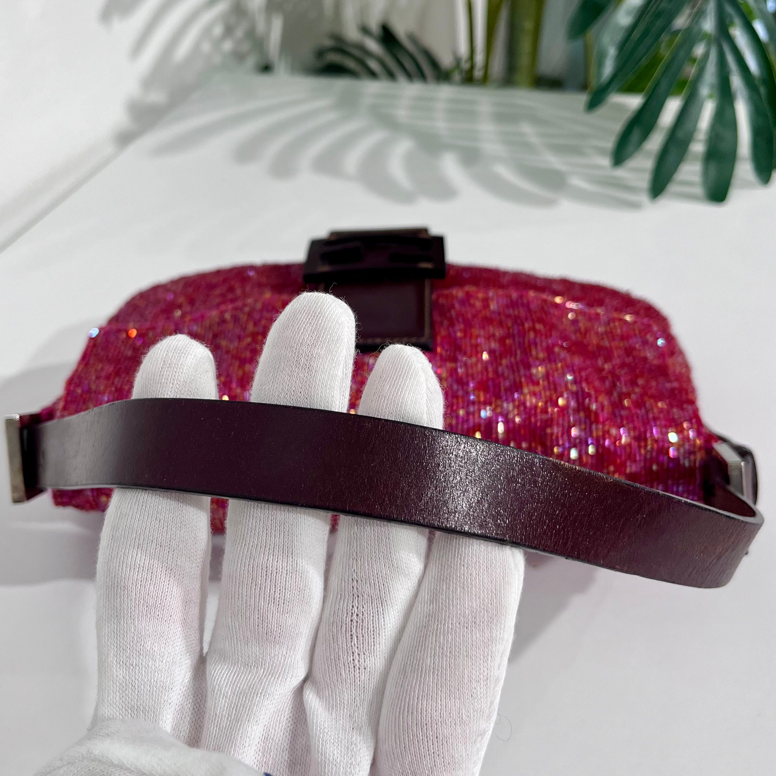 Fendi Red Beaded Baguette