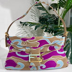 Fendi Vintage Psychedelic Swirl Satin Baguette
