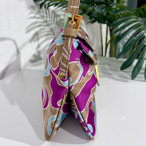 Fendi Vintage Psychedelic Swirl Satin Baguette