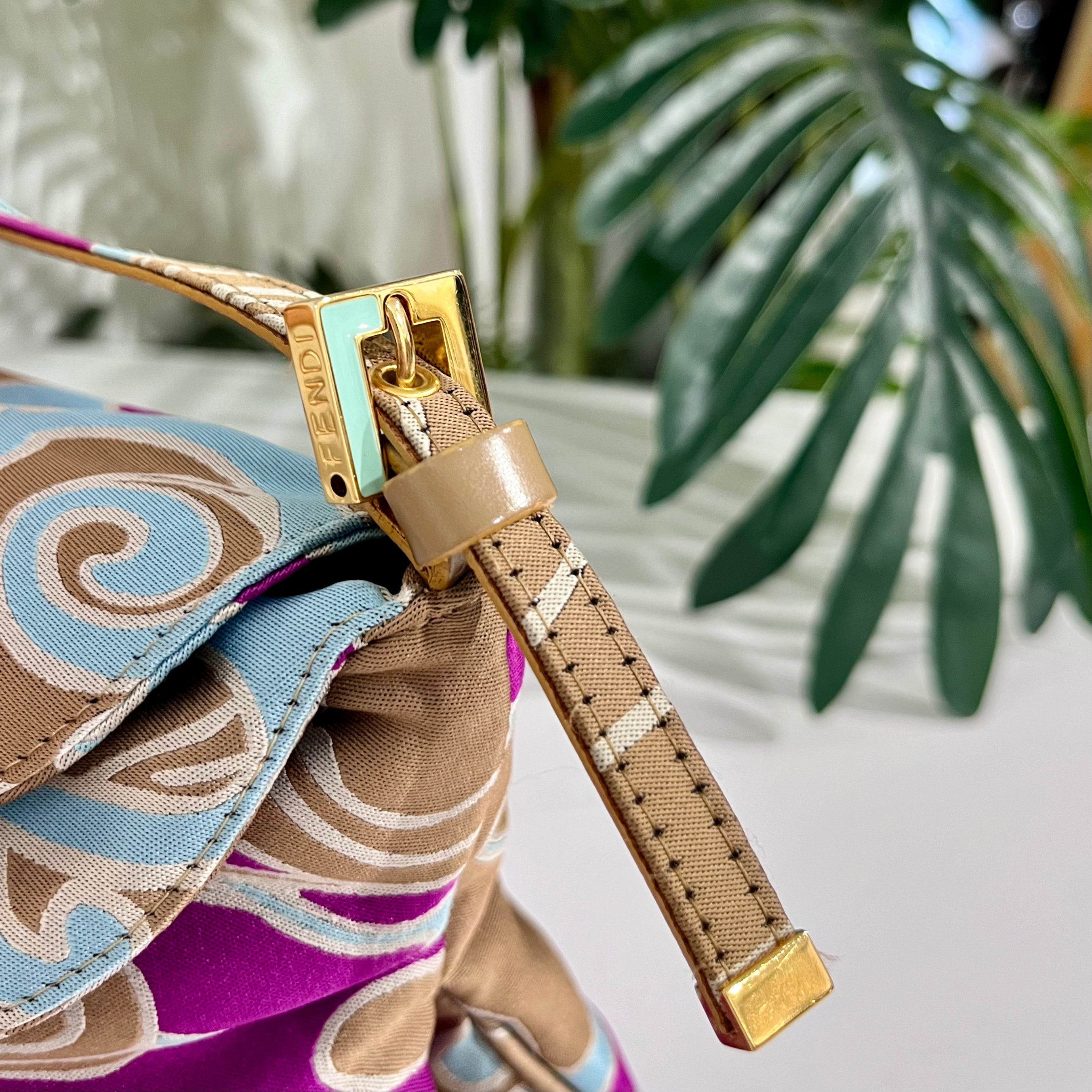 Fendi Vintage Psychedelic Swirl Satin Baguette