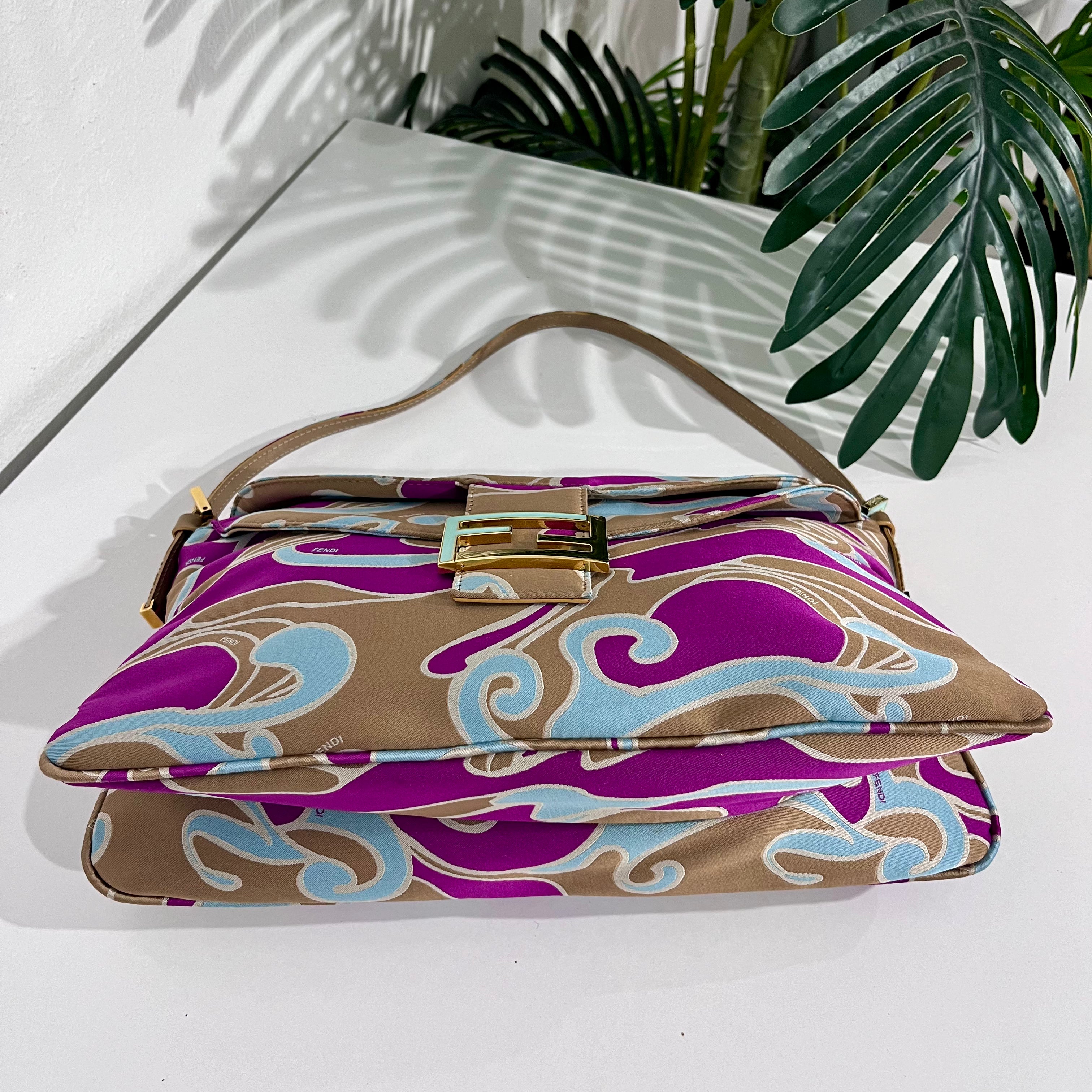 Fendi Vintage Psychedelic Swirl Satin Baguette