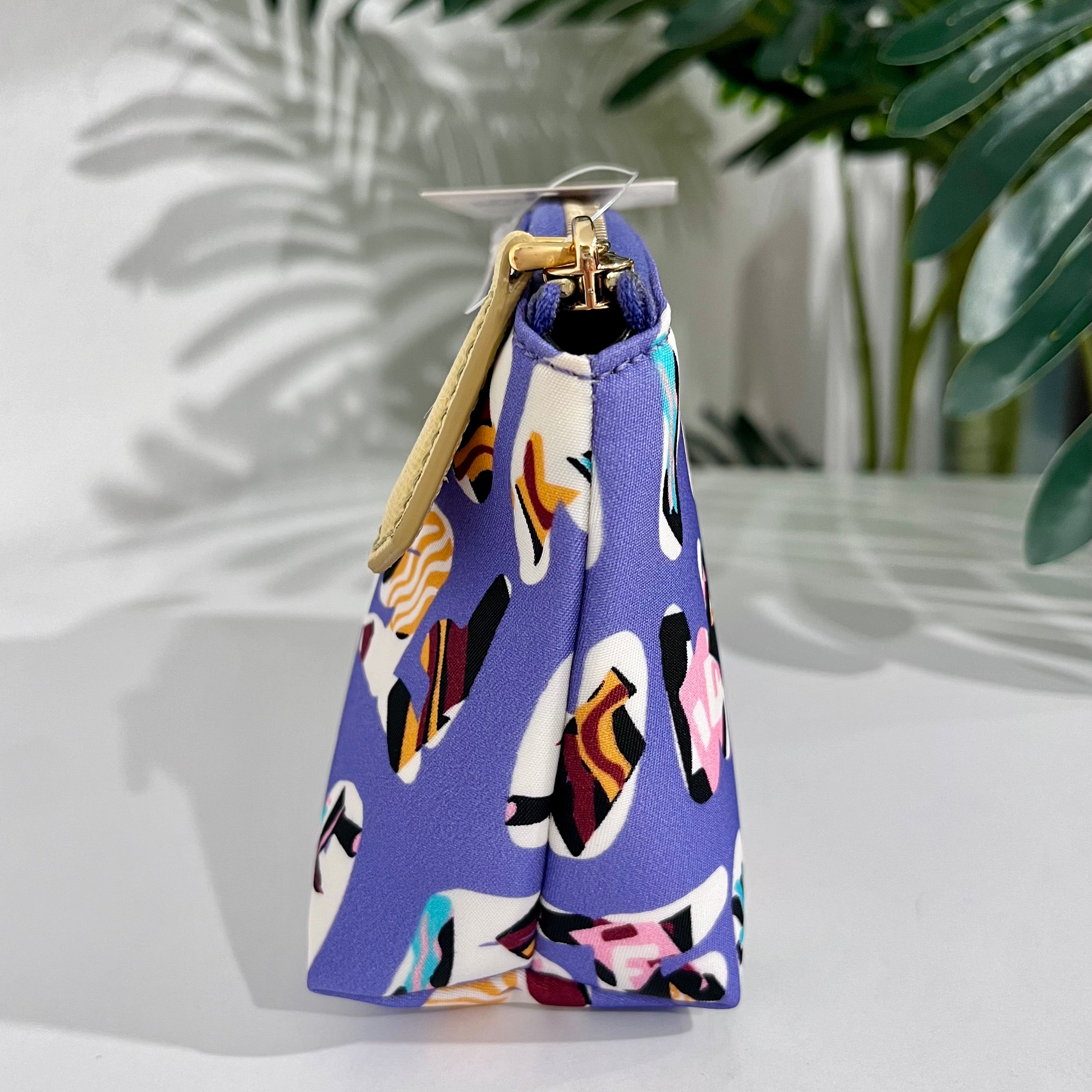 Fendi Purple Nylon "Spell-Out" Cosmetic Pouch