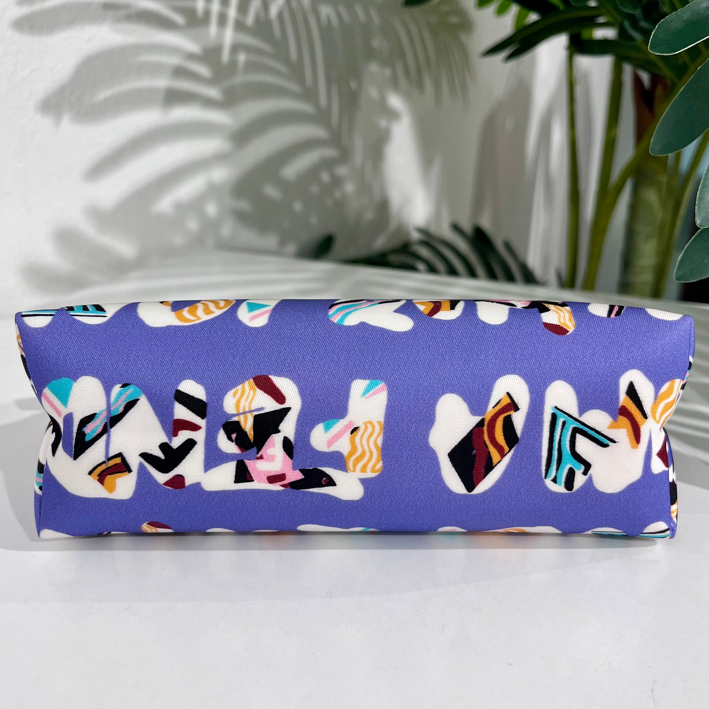 Fendi Purple Nylon "Spell-Out" Cosmetic Pouch