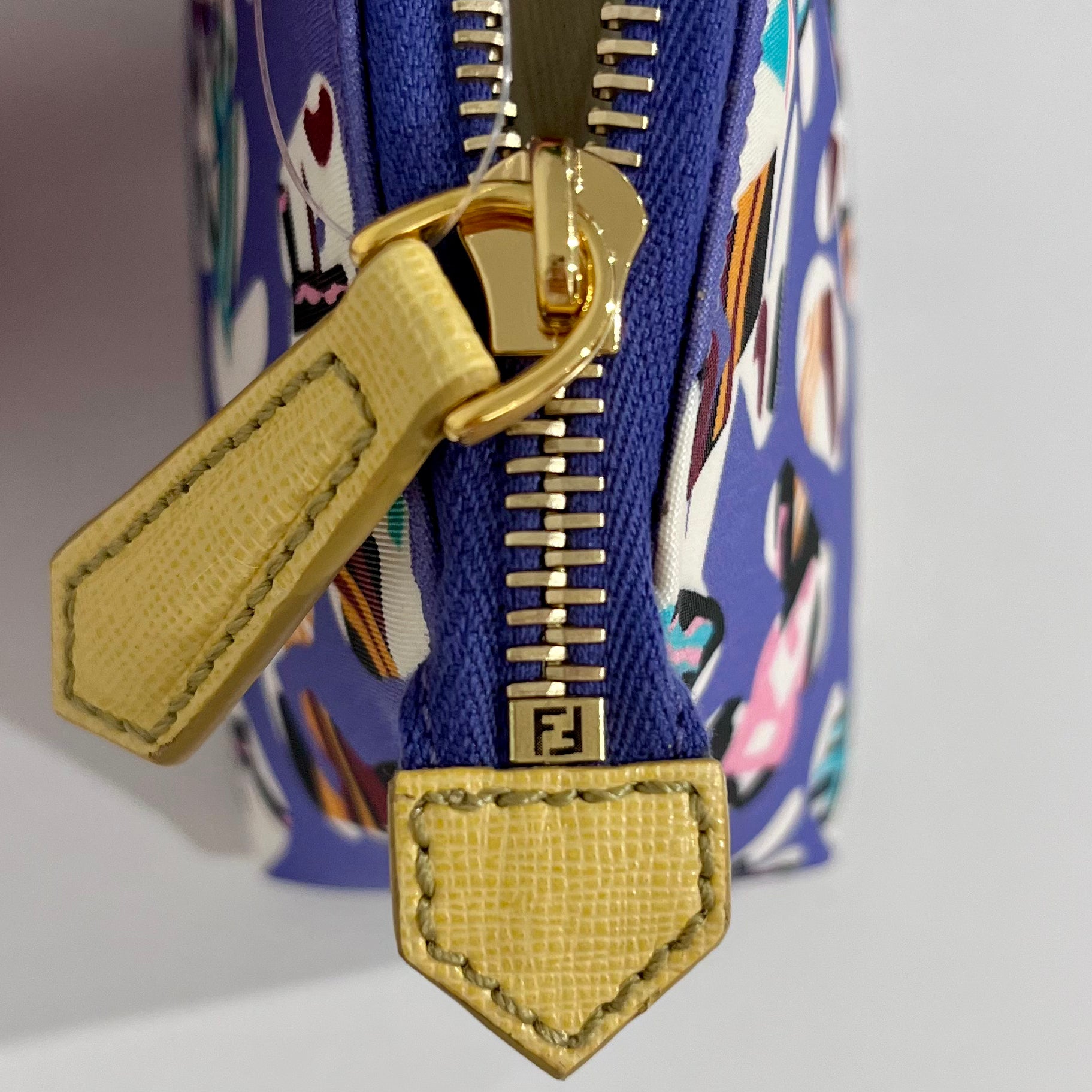 Fendi Purple Nylon "Spell-Out" Cosmetic Pouch