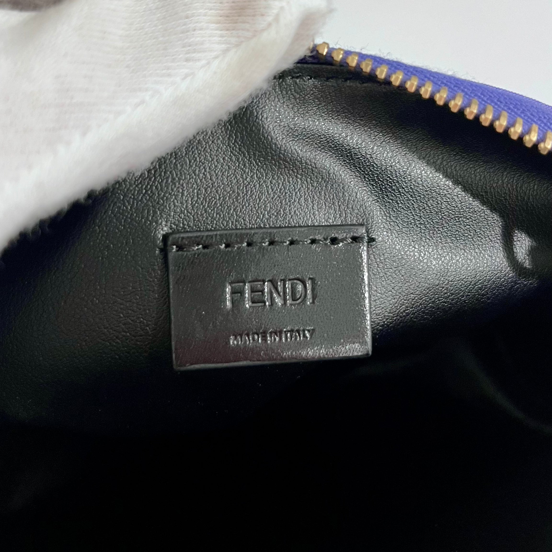 Fendi Purple Nylon "Spell-Out" Cosmetic Pouch