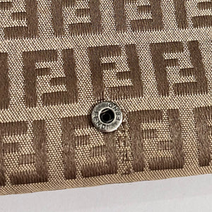 Fendi Brown Zucchino FF Monogram Canvas Wallet with Box