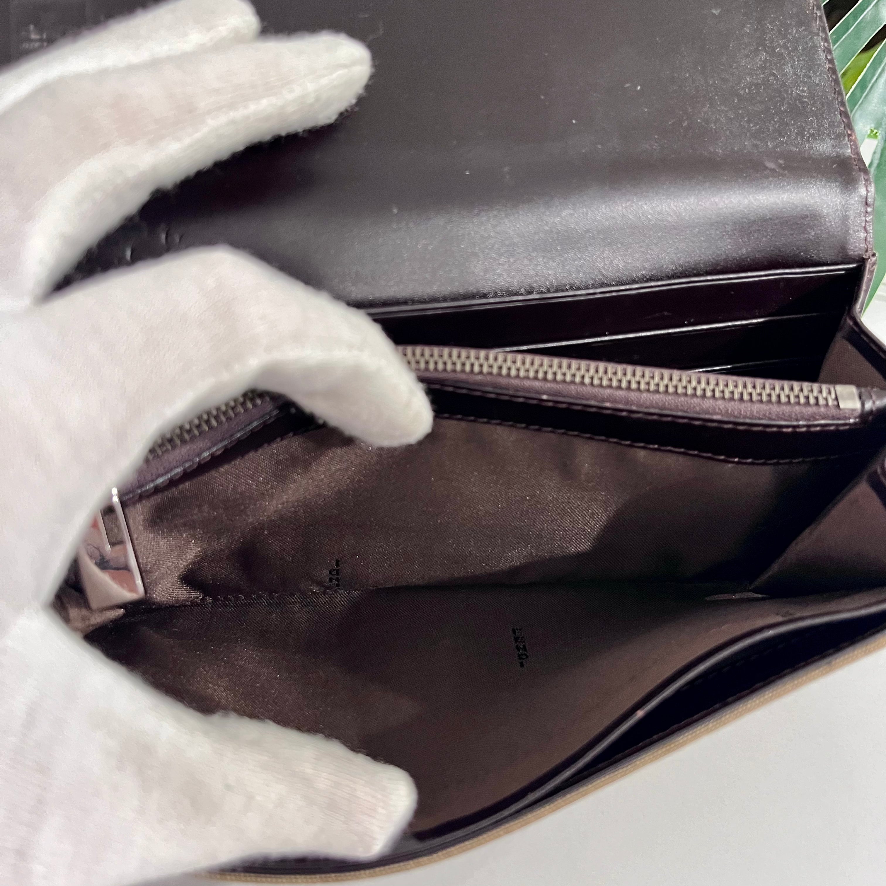 Fendi Brown Zucchino FF Monogram Canvas Wallet with Box