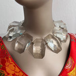 Judith Hendler Vintage Oversized Clear Acrylic Choker Necklace