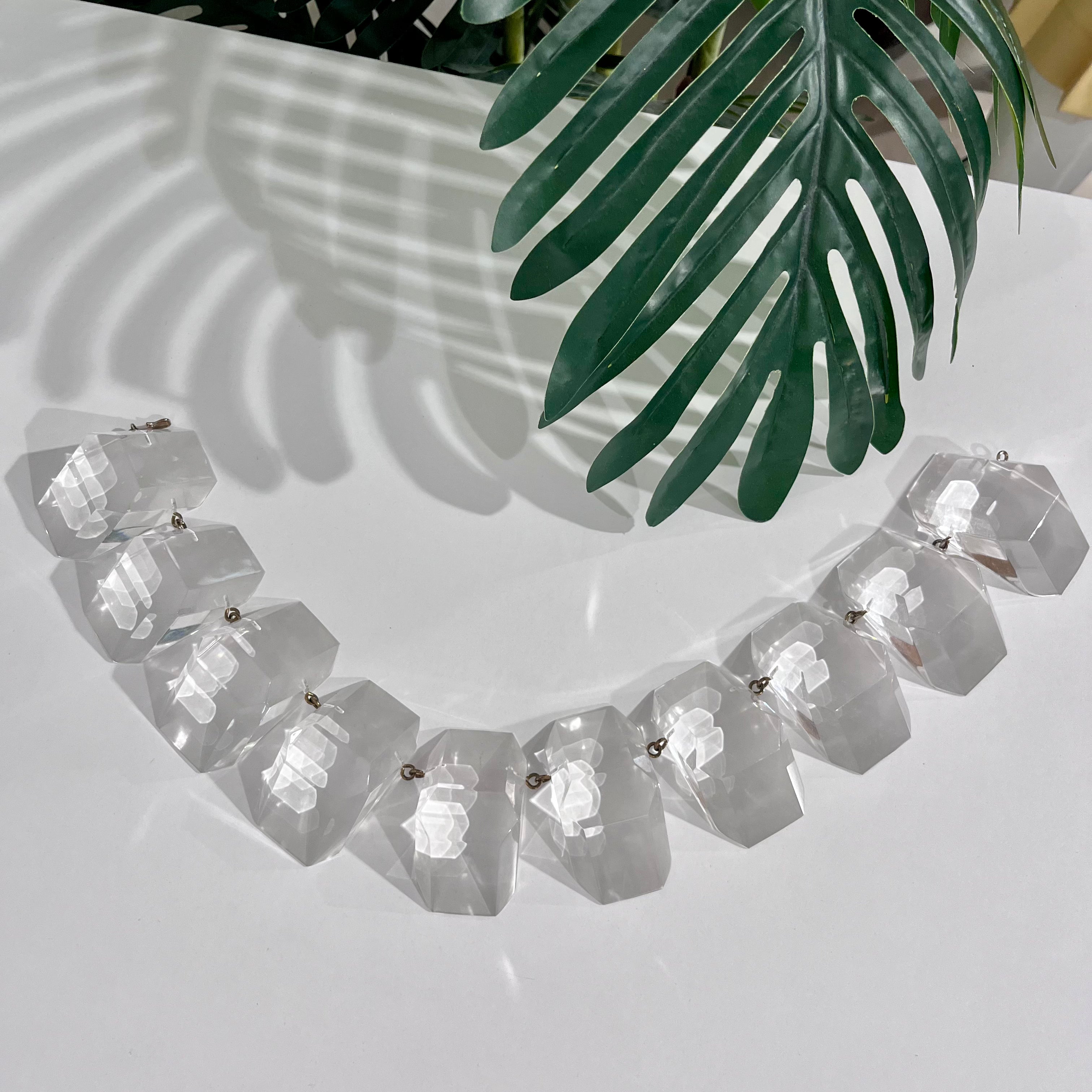 Judith Hendler Vintage Oversized Clear Acrylic Choker Necklace