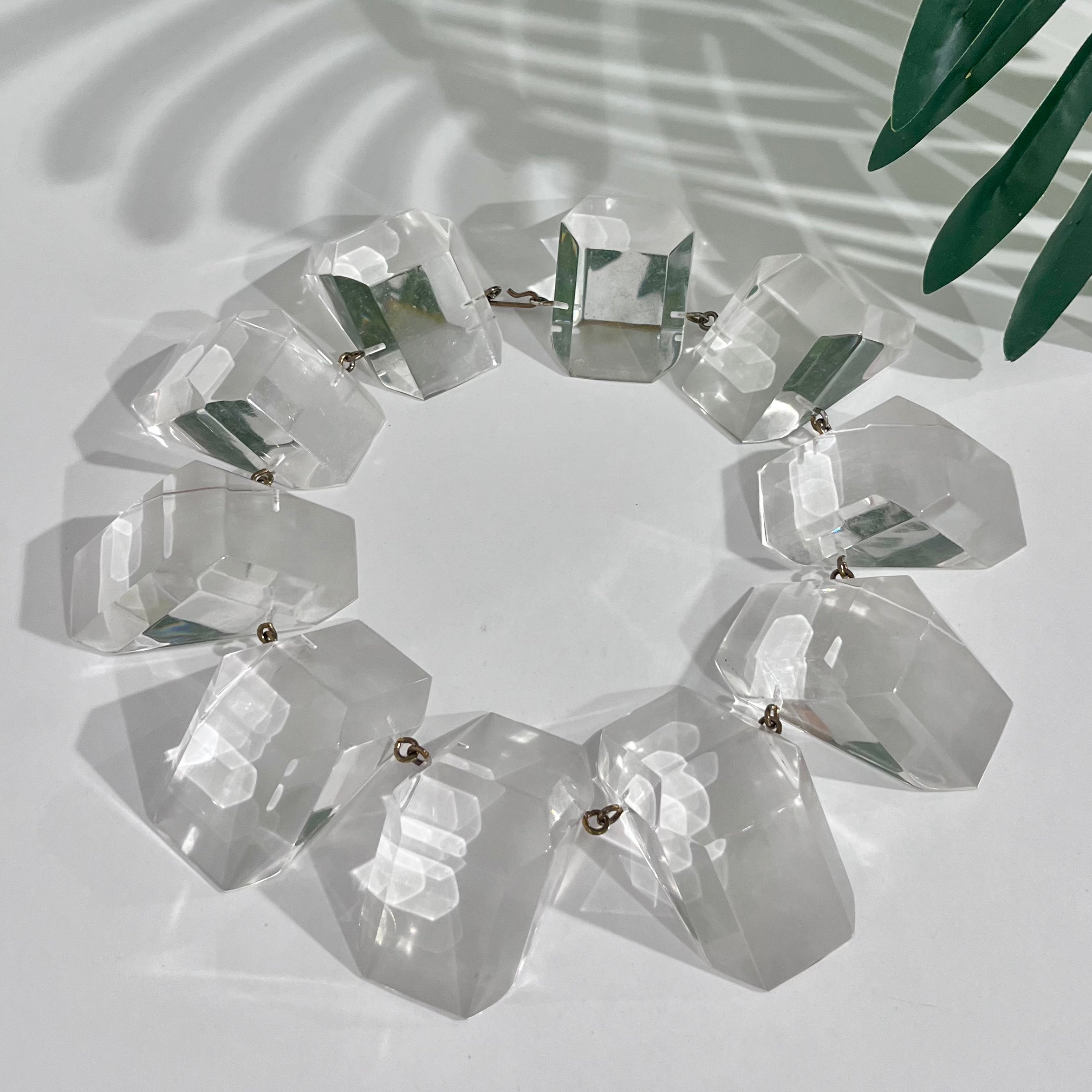 Judith Hendler Vintage Oversized Clear Acrylic Choker Necklace