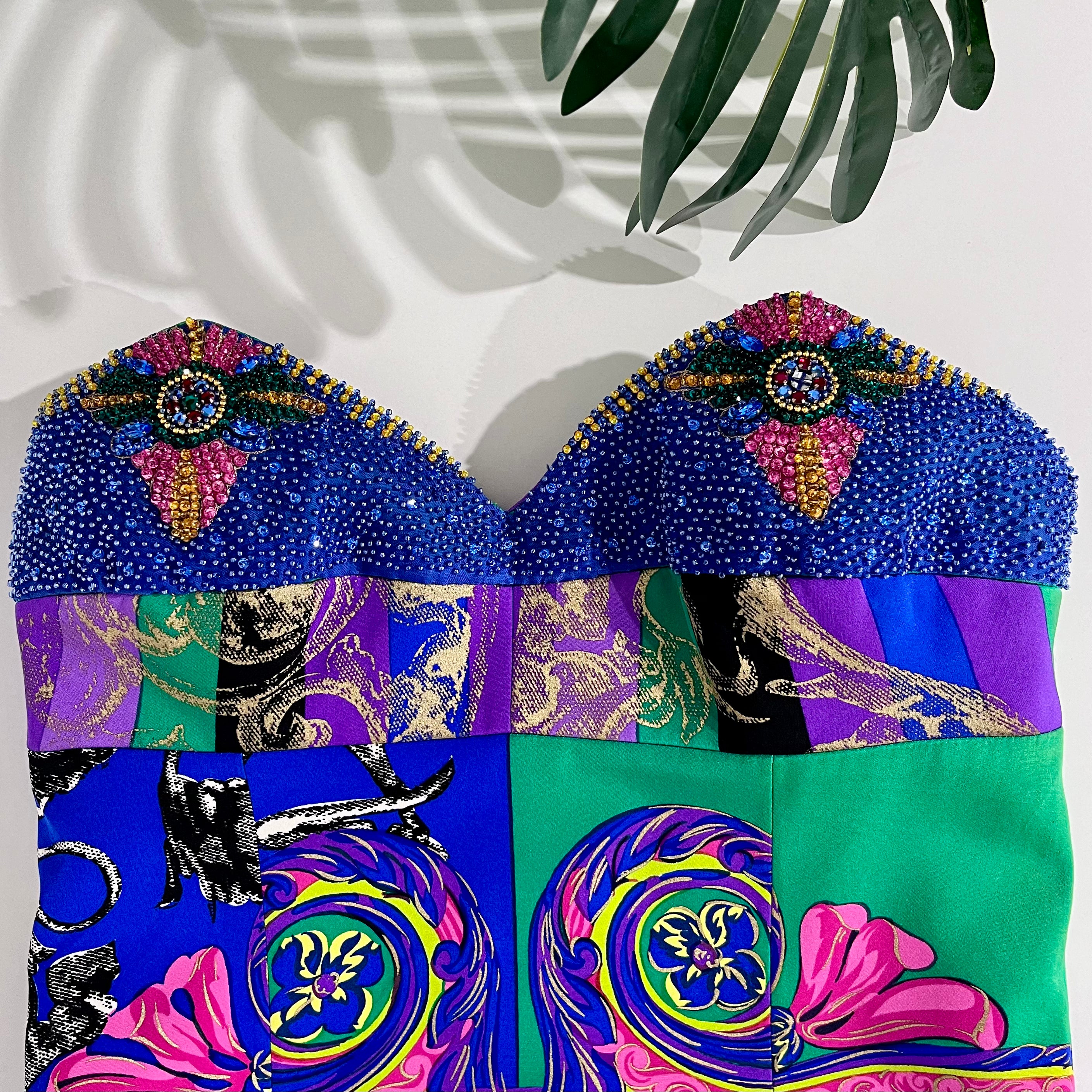 Vintage Istante by Gianni Versace Crystal Embellished Baroque Bustier