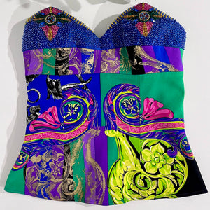 Vintage Istante by Gianni Versace Crystal Embellished Baroque Bustier
