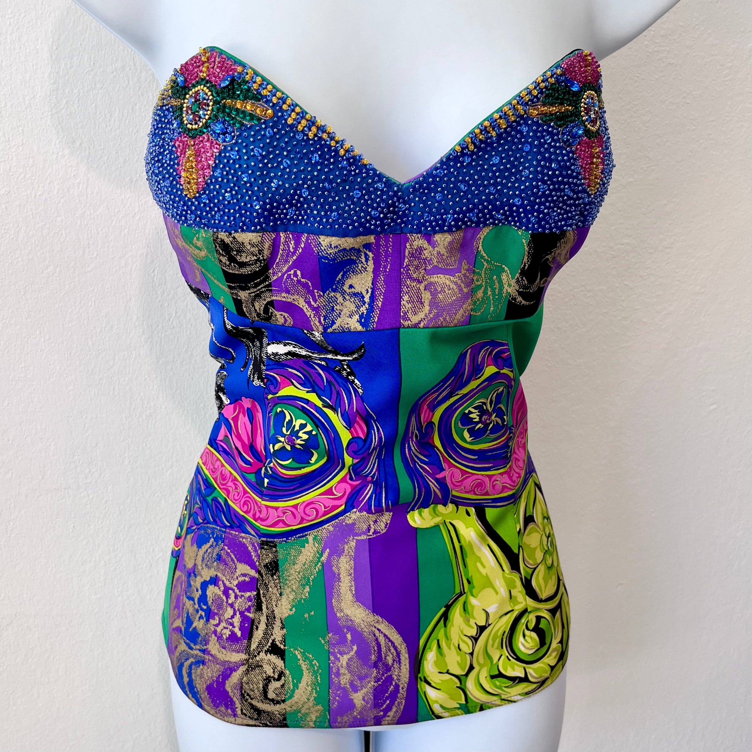 Crystal & Beaded Baroque Bustier by Gianni Versace Istante