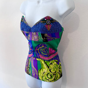 Vintage Istante by Gianni Versace Crystal Embellished Baroque Bustier