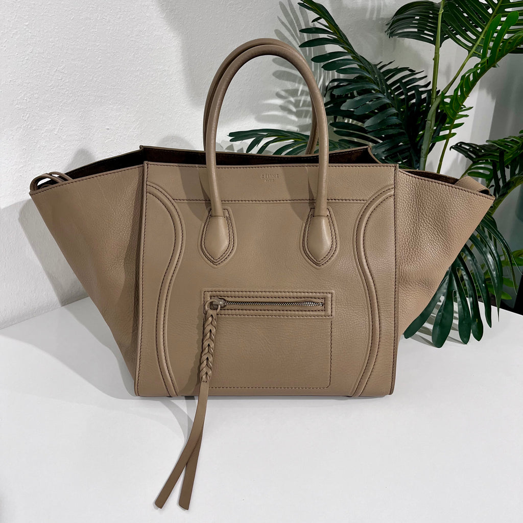 Celine Olive Grey Medium Phantom Luggage Tote