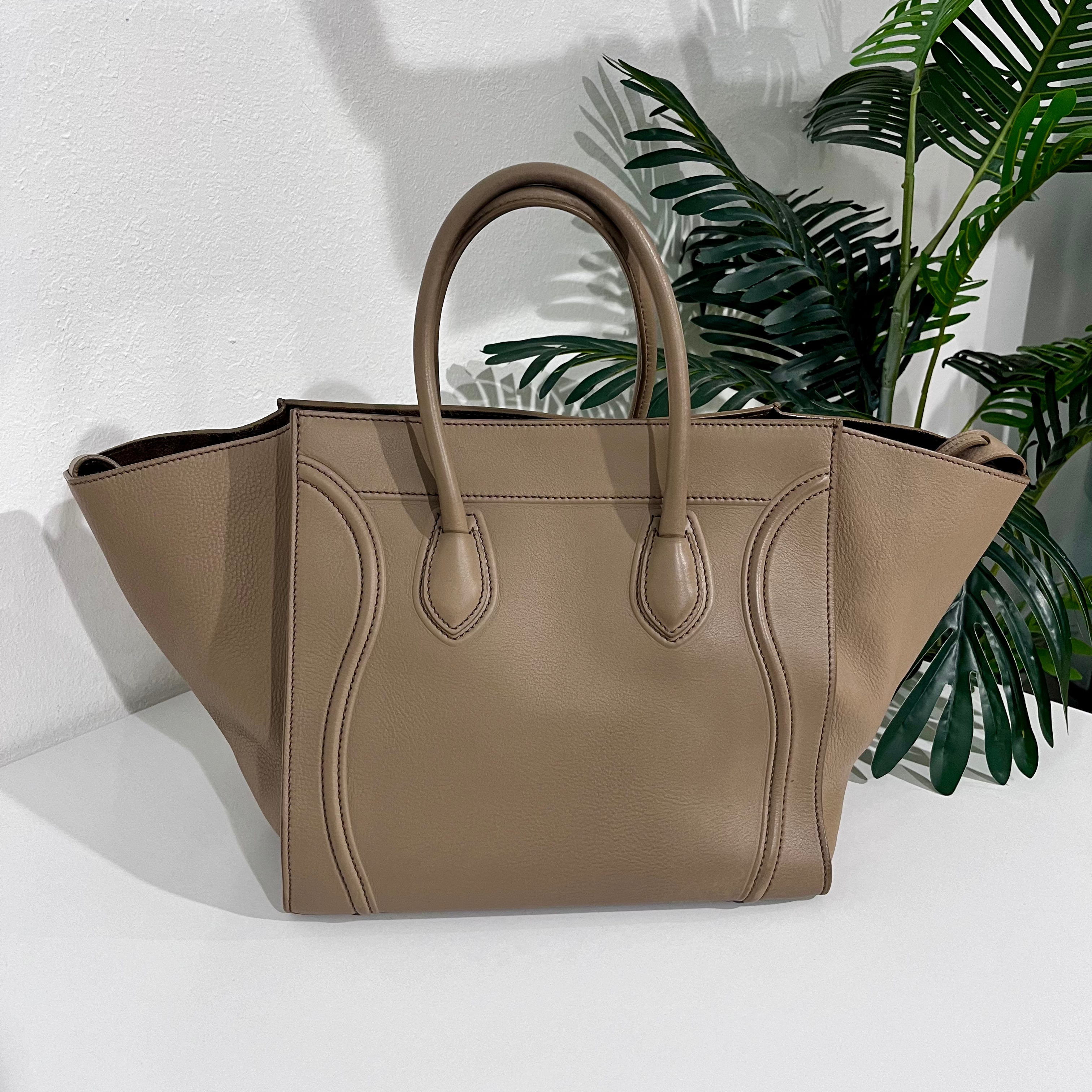 Celine Olive Grey Medium Phantom Luggage Tote