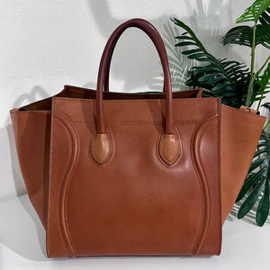 Celine Cognac Brown Medium Phantom Luggage Tote