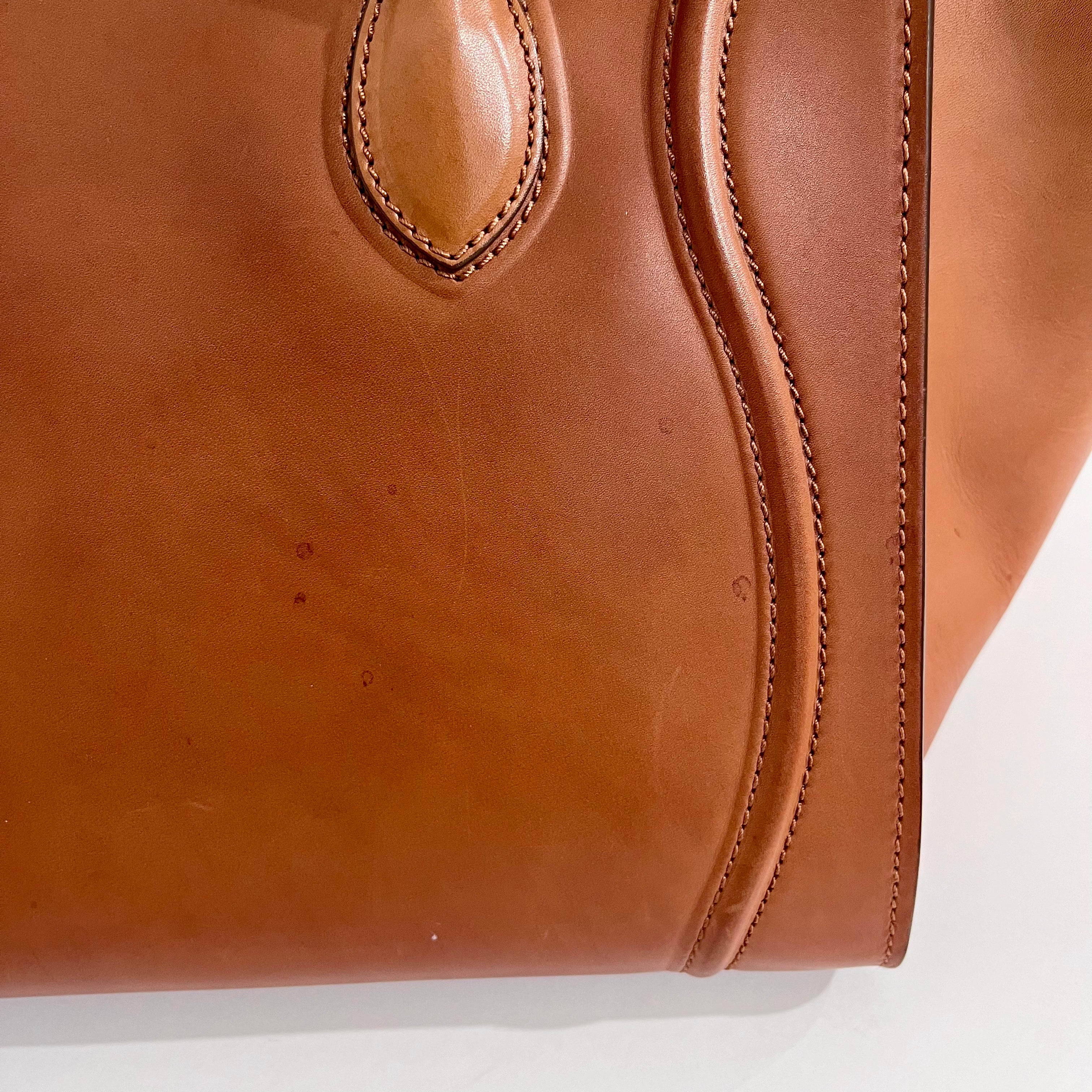 Celine Cognac Brown Medium Phantom Luggage Tote
