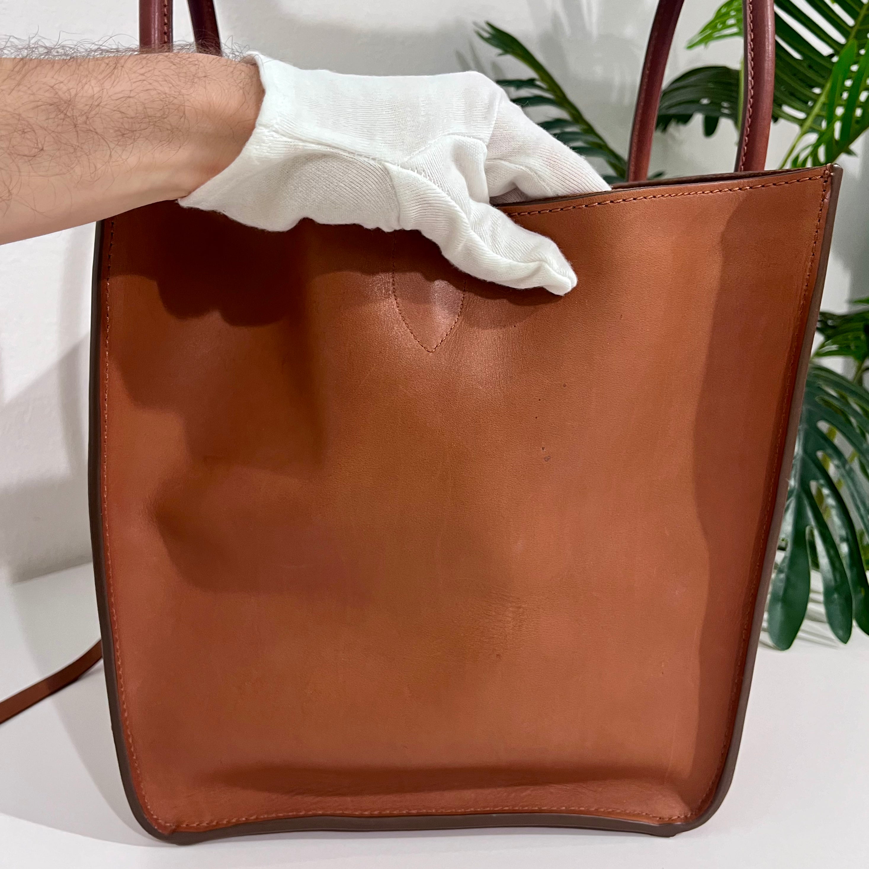 Celine Cognac Brown Medium Phantom Luggage Tote