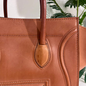 Celine Cognac Brown Medium Phantom Luggage Tote