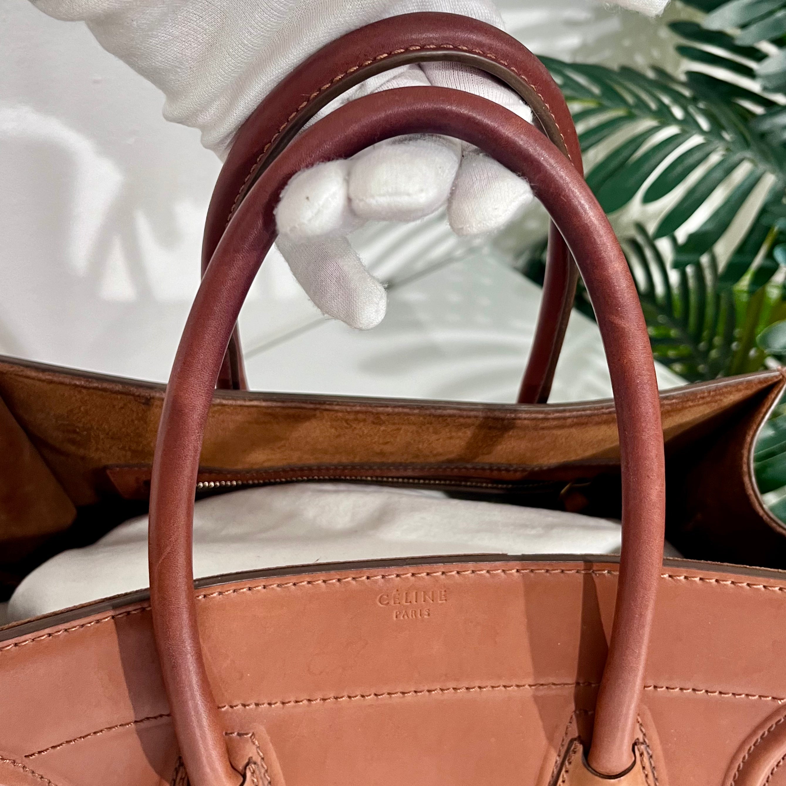 Celine Cognac Brown Medium Phantom Luggage Tote