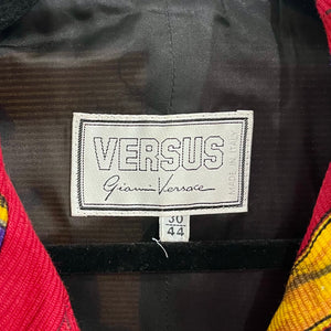 Vintage Versus by Versace Red & Gold Baroque Print Classic Jacket