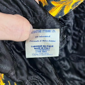 Vintage Versace Jeans Couture Black & Gold Baroque Cropped Denim Jacket