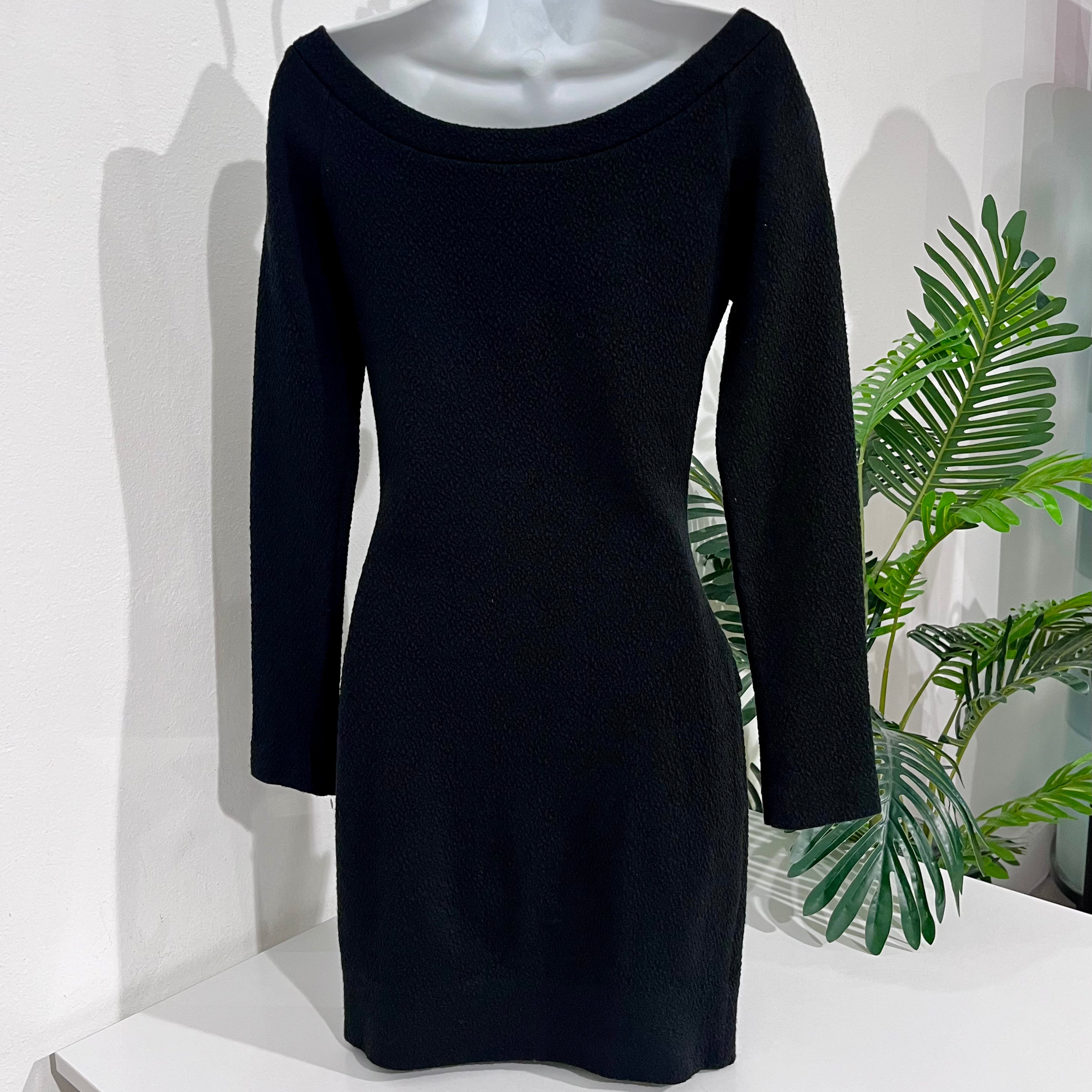 Vintage Patrick Kelly Black Mini Dress with Multicolor Button Pins