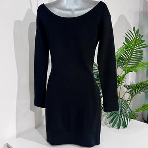 Vintage Patrick Kelly Black Mini Dress with Multicolor Button Pins