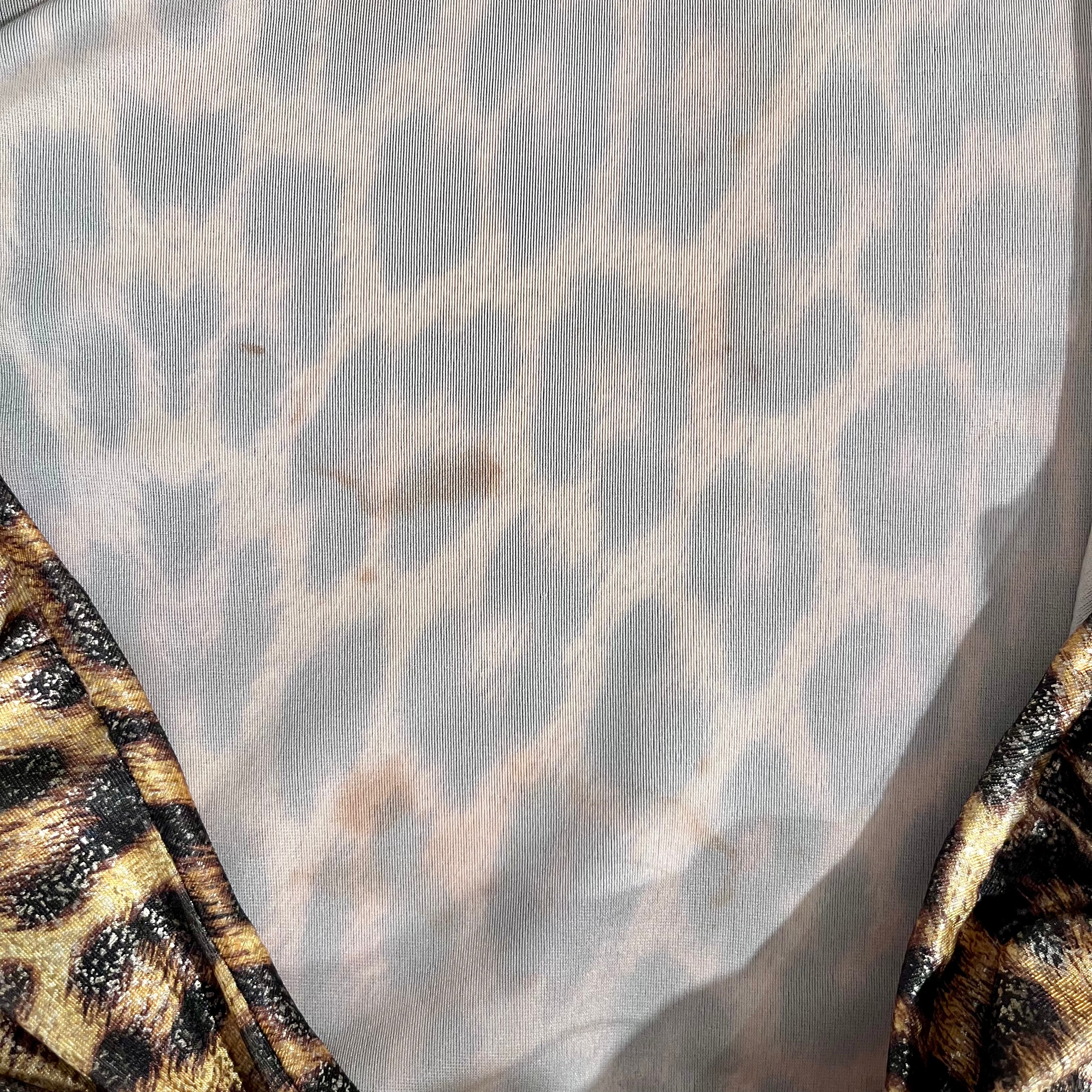 Vintage Patrick Kelly Metallic Gold Leopard Print Mini Dress
