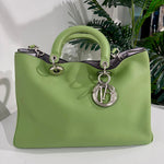 Christian Dior Large Light Green Leather Diorissimo Shopper Tote