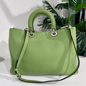 Christian Dior Large Light Green Leather Diorissimo Shopper Tote