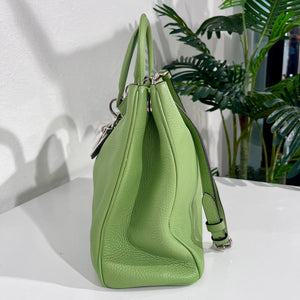 Christian Dior Large Light Green Leather Diorissimo Shopper Tote