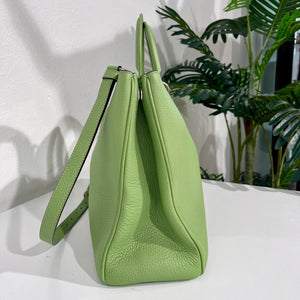 Christian Dior Large Light Green Leather Diorissimo Shopper Tote