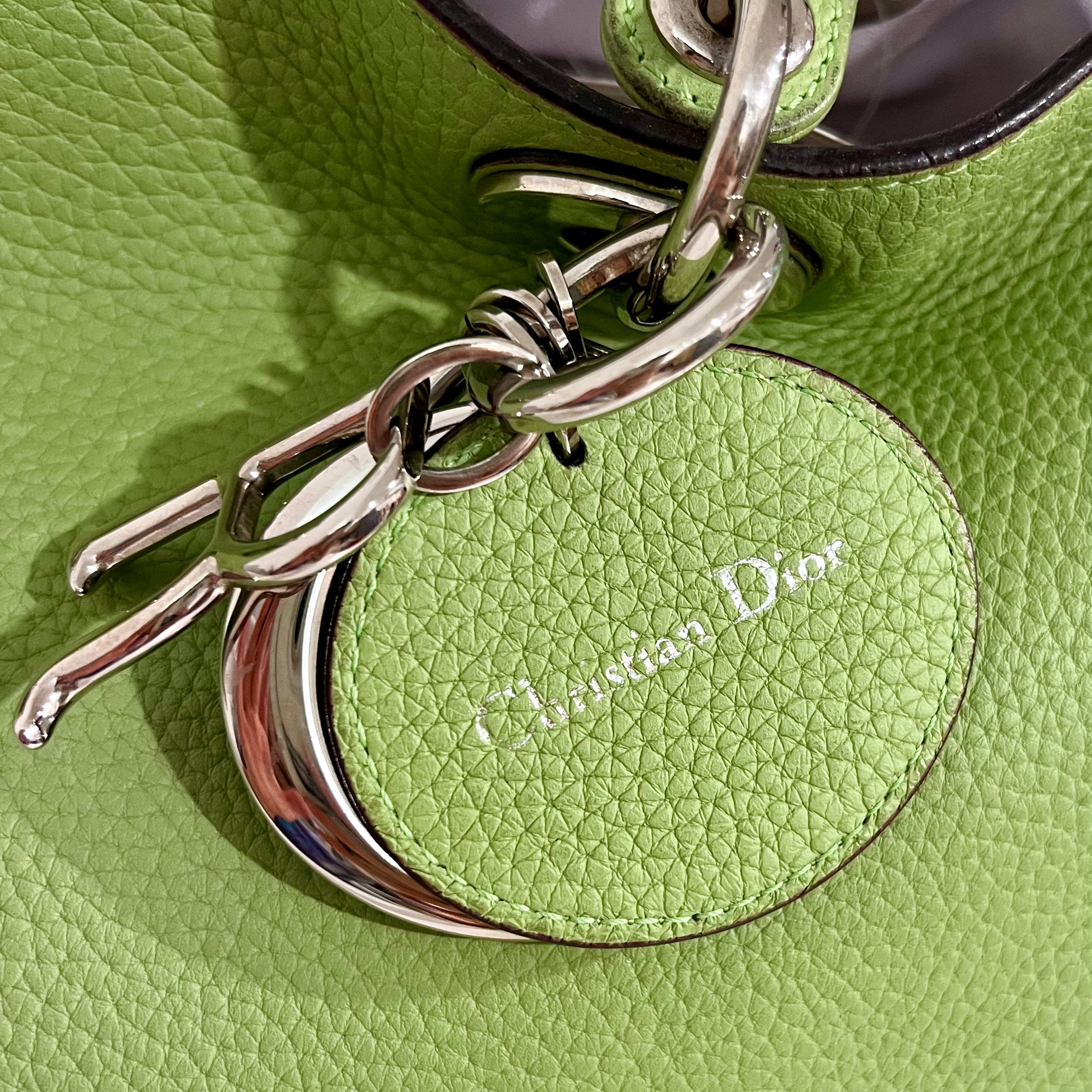 Christian Dior Large Light Green Leather Diorissimo Shopper Tote
