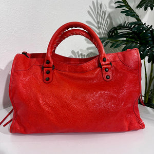 Balenciaga Coral Pink / Orange Lambskin Leather Classic City Bag