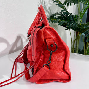 Balenciaga Coral Pink / Orange Lambskin Leather Classic City Bag