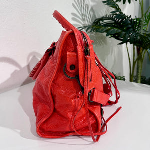Balenciaga Coral Pink / Orange Lambskin Leather Classic City Bag