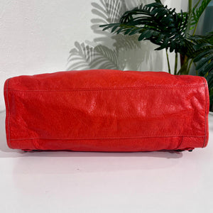 Balenciaga Coral Pink / Orange Lambskin Leather Classic City Bag
