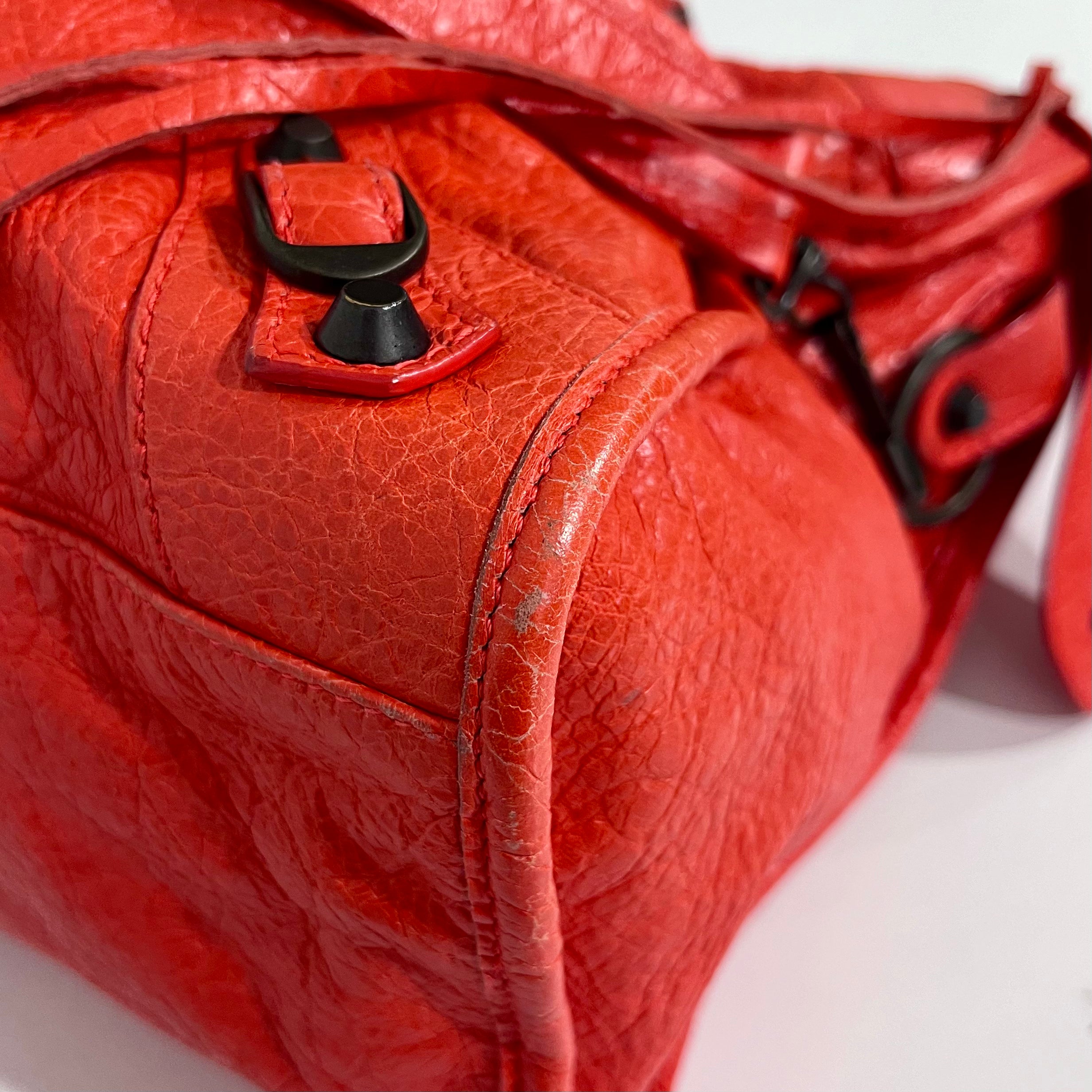 Balenciaga Coral Pink / Orange Lambskin Leather Classic City Bag