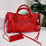Balenciaga Coral Pink / Orange Lambskin Leather Classic City Bag