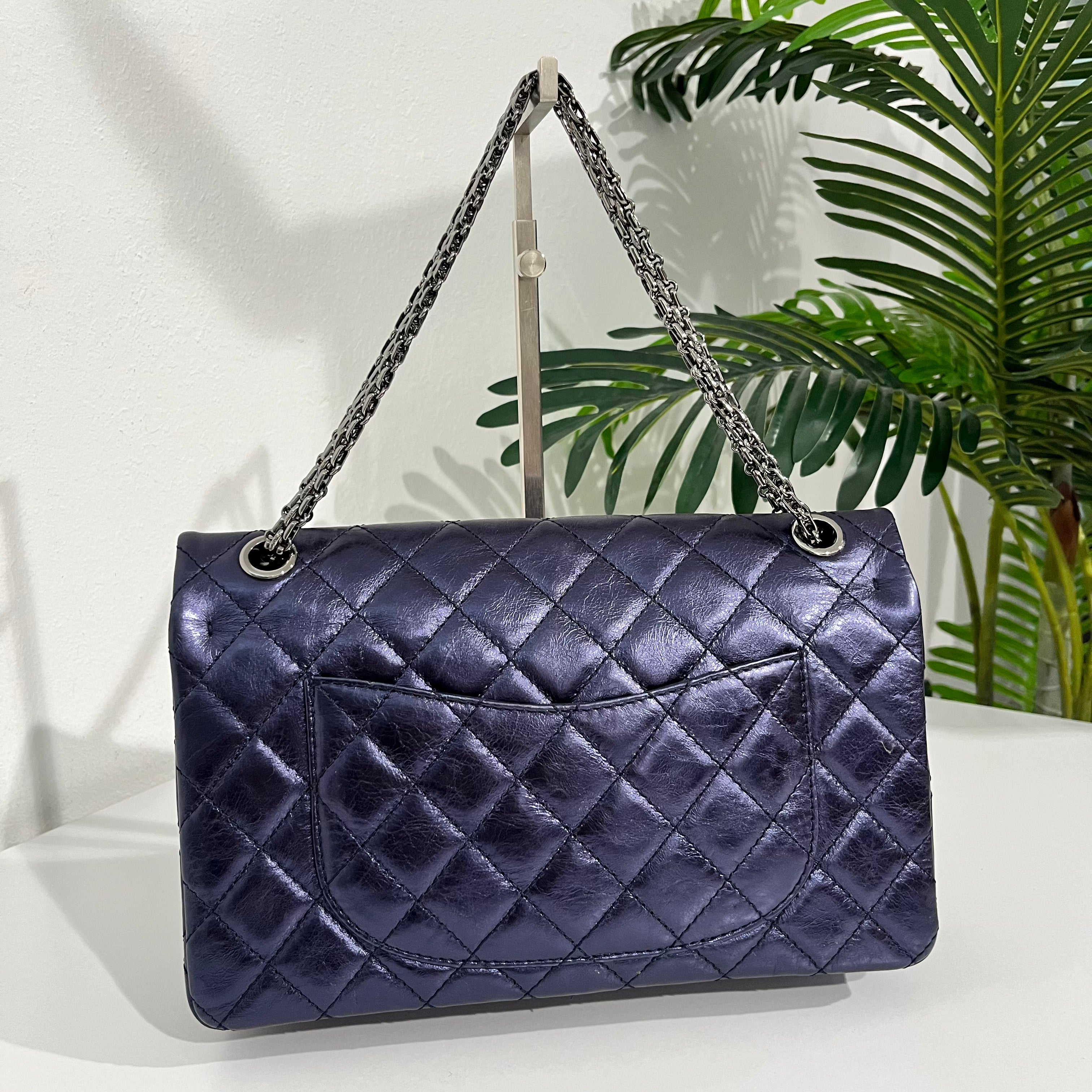 Chanel Metallic Indigo Calfskin 2.55 Reissue 226 Double Flap Bag