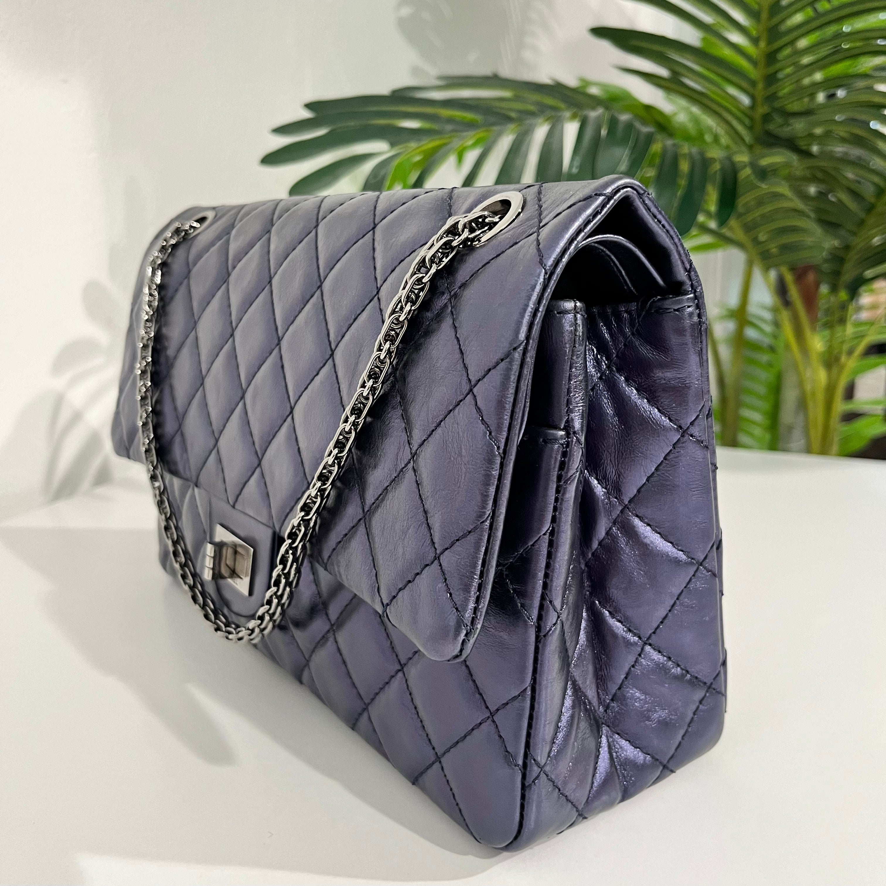 Chanel Metallic Indigo Calfskin 2.55 Reissue 226 Double Flap Bag