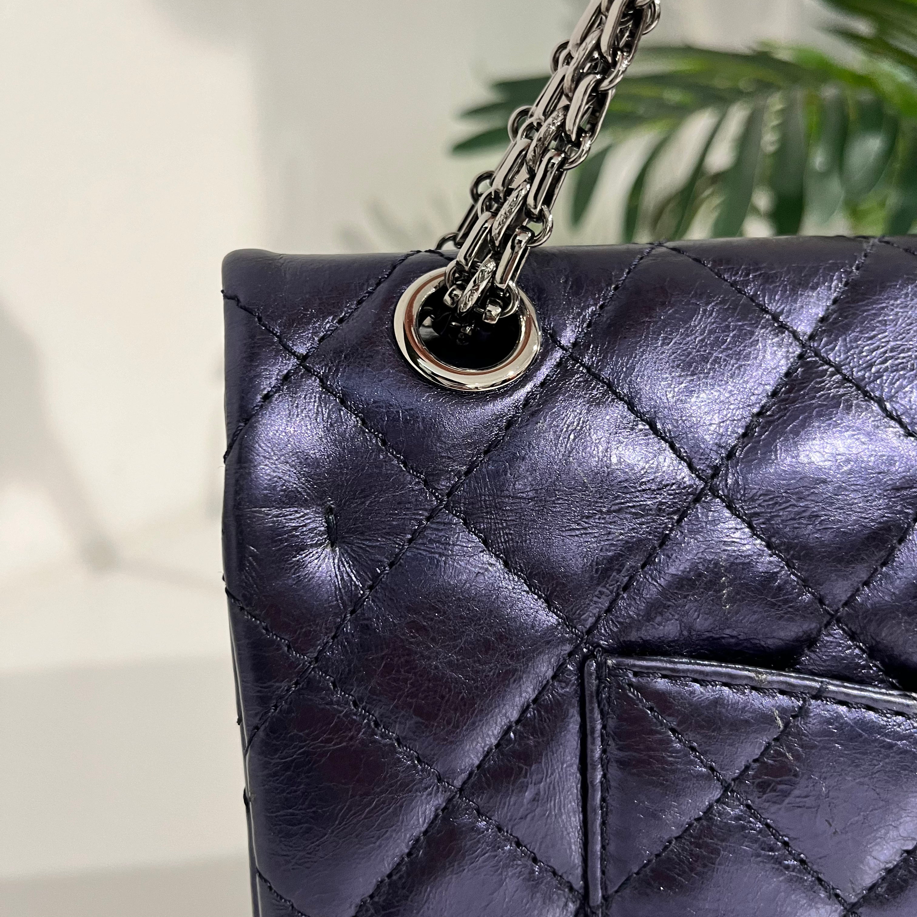 Chanel Metallic Indigo Calfskin 2.55 Reissue 226 Double Flap Bag