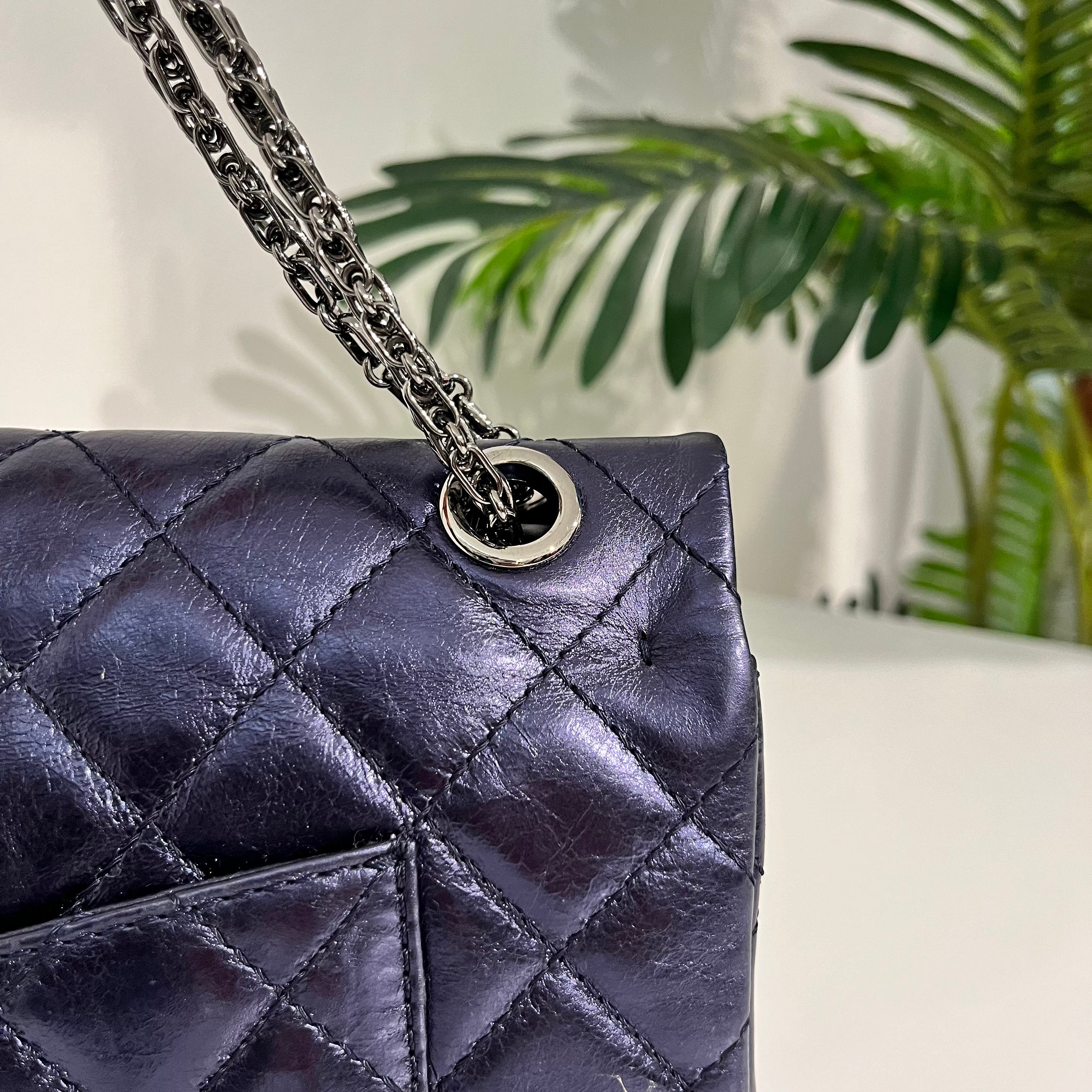 Chanel Metallic Indigo Calfskin 2.55 Reissue 226 Double Flap Bag