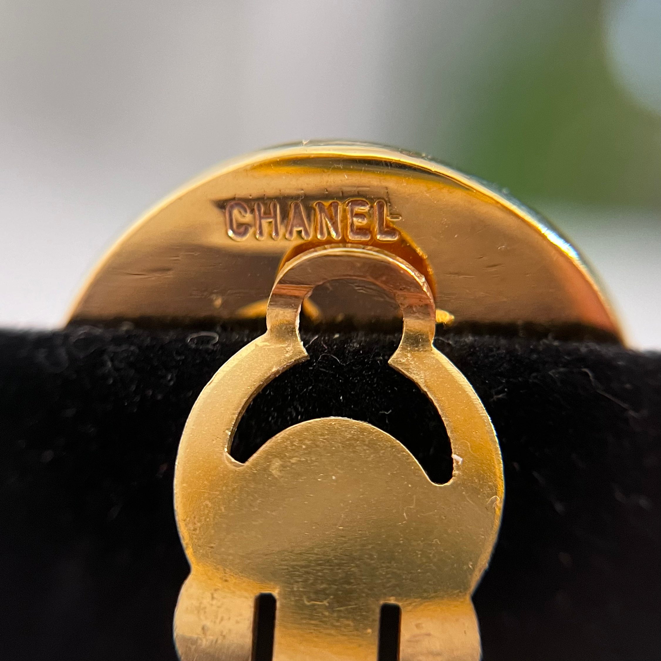 Chanel Gold Jumbo Interlocking CC Hoop Clip Earrings