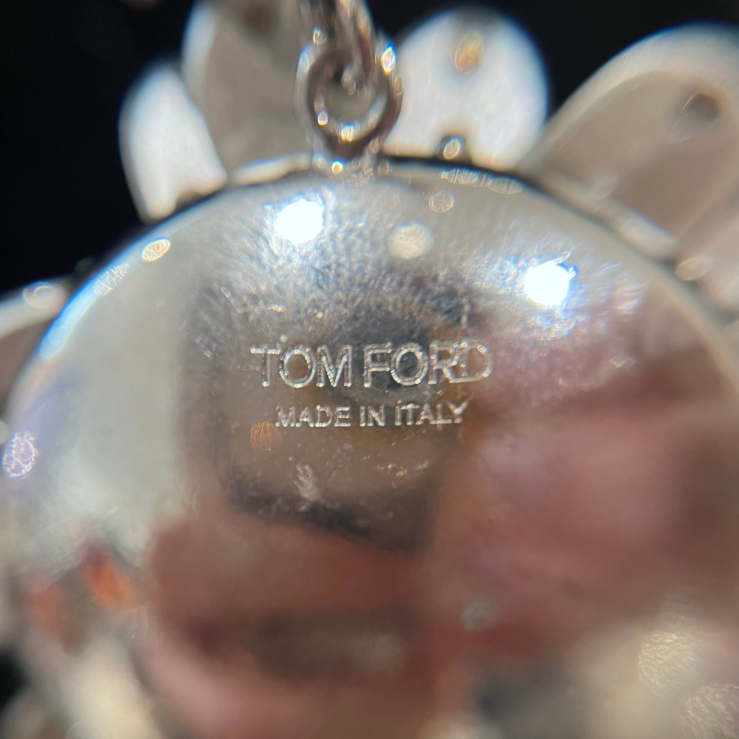 Tom Ford Oversized Crystal Flower Drop Clip Earrings