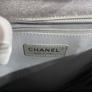 Chanel Metallic Silver Large Boy Bag