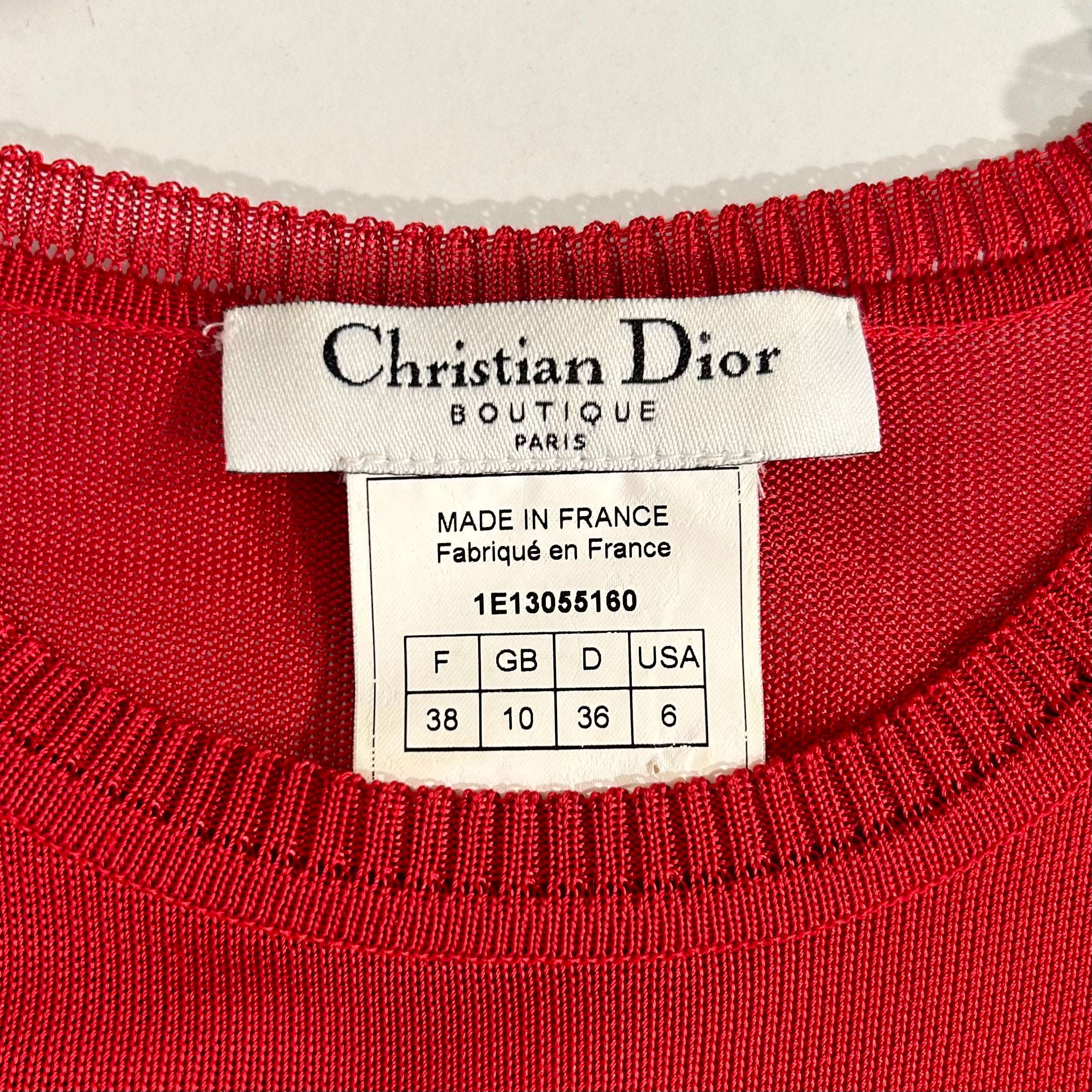 Dior Holy Mary Red Knit Skirt Set