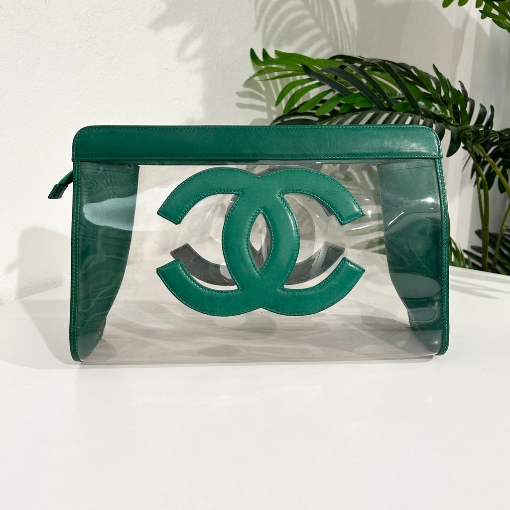 Chanel Green & Clear PVC Clutch